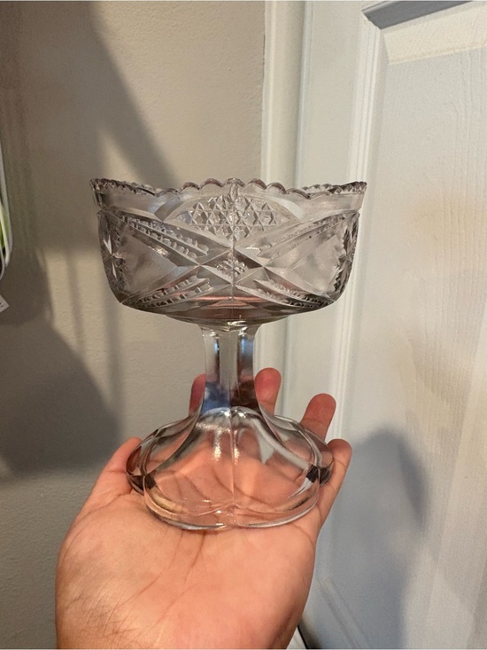 Other - Vintage Early American Pattern Cut Glass Pedestal Compote Bowl